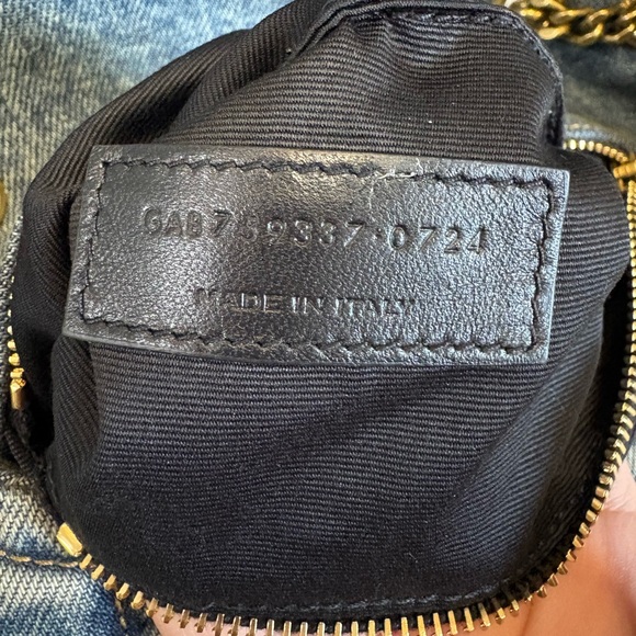 Saint Laurent Blue and Gold Quilted Shoulder Bag - Picture 14 of 15